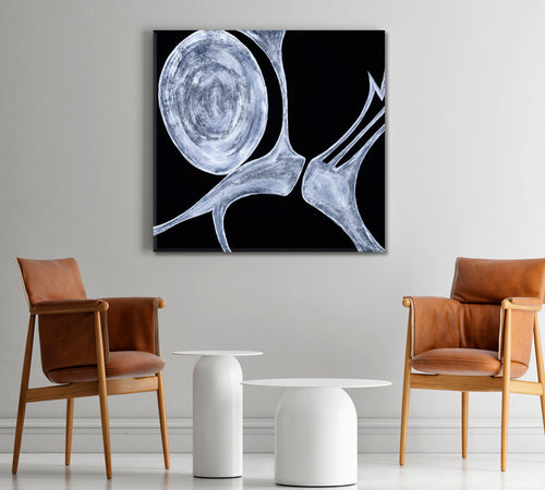 Black and White Modern Painting