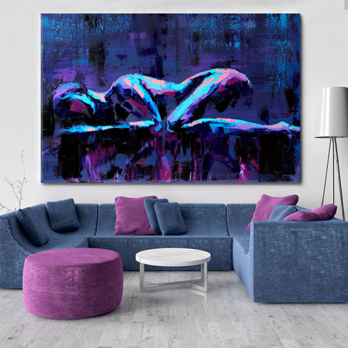 MOUNTAINS Lying Girl Body Shape Conceptual Abstract Painting