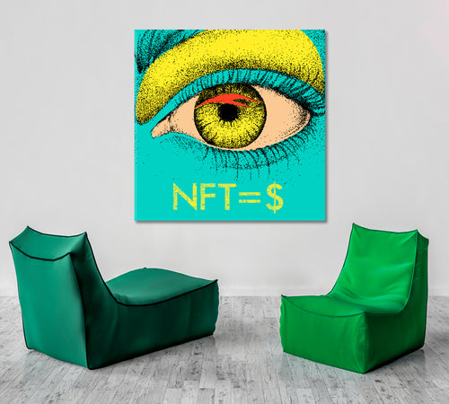 NFT Turquoise Poster Abstract Eye Artwork