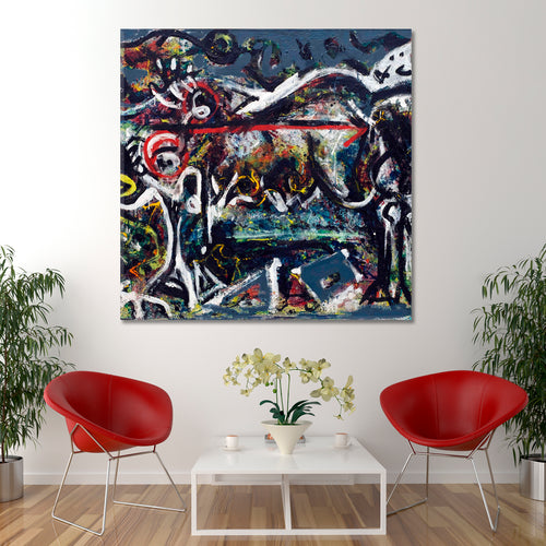 WOLF Pollock Style Abstract Modern