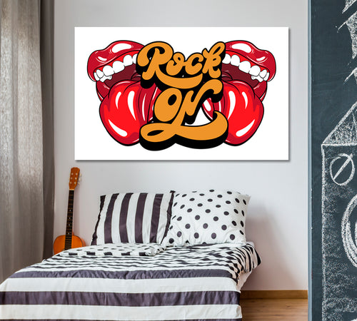 ROCK ON Rolling Stones Tongue Lips Open Mouth Rock And Roll Poster