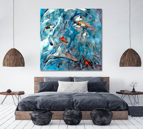 ICE MAN FACE Modern Abstract Painting