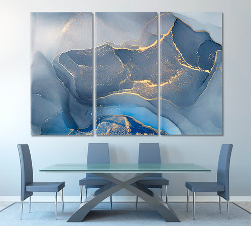 ORIENTAL Abstract Blu Marble