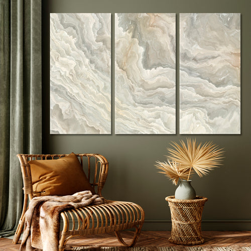 MARBLE Abstract White Onyx Wavy Pattern Natural Beauty