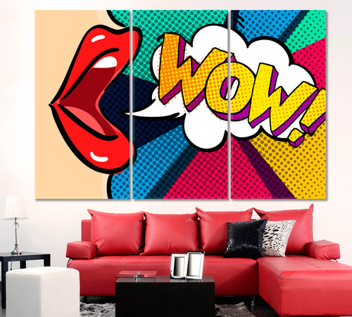 WOW Open Mouth Comic Retro Pop Art Style