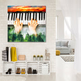 MUSIC SOUL OF NATURE Pianists Hands Landscape Modern Abstract