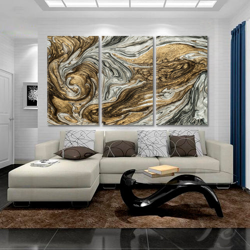 WAVES Abstract Marble Swirls Beautiful Luxe Effect Fluid Art Modern Canvas Print