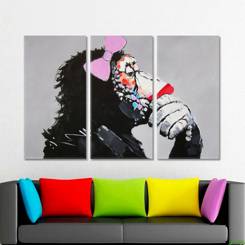 FUNNY MONKEY Pop Art Style Modern Framed Gorilla Monkey
