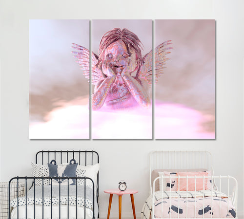 Kids Room Concept Cute Sweet Baby Angel With Fairy Wings Art Print