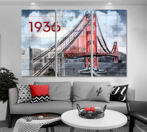 SAN FRANCISCO Graffiti Mural Golden Gate Bridge Canvas Print