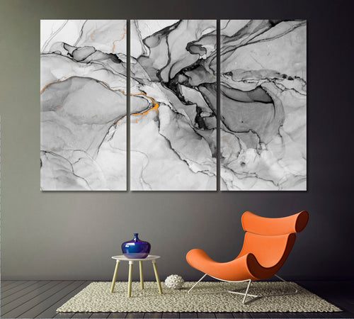 Gray Ink Modern Abstract Painting