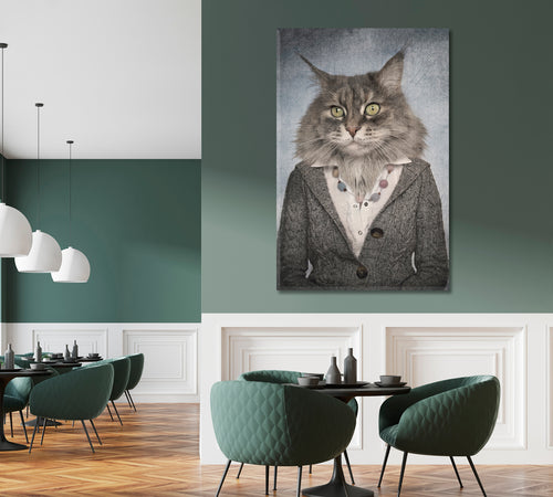 OFFICE CAT Stylish Hipster Animals Trendy Vintage Style Poster