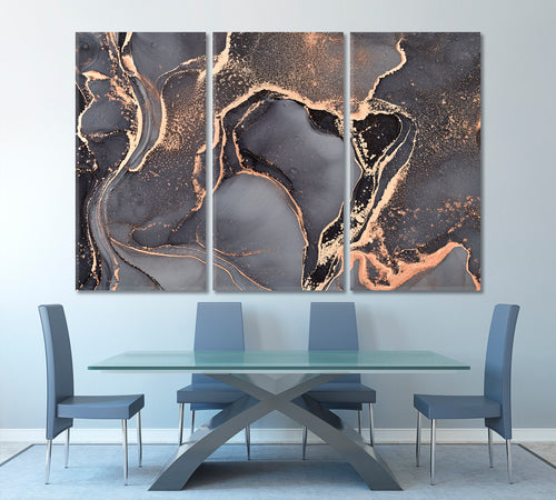 Gray Marble Natural luxurious Abstract Fluid Ink Painting