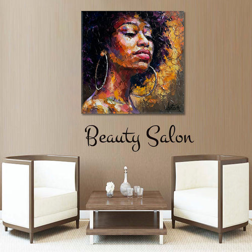 GODDESS COURAGE  Female Inner Beauty and Wisdom African Woman - Square Panel