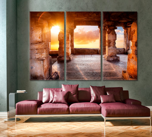 Ancient Temple with Columns Wall Art Canvas Print