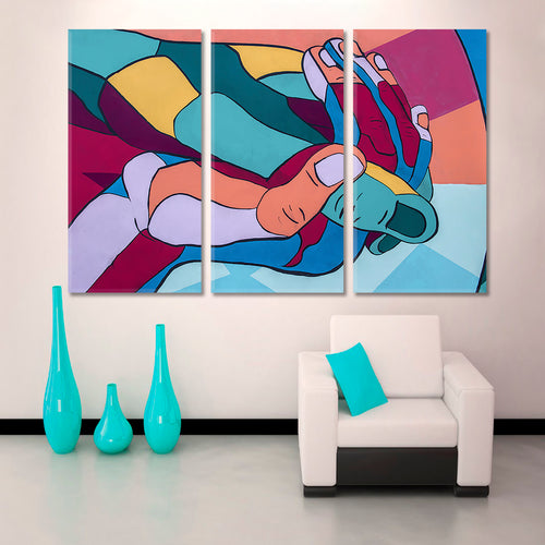 Global Collaboration | Pair of Hands Contemporary Abstract Art Urban Graffiti Canvas Print