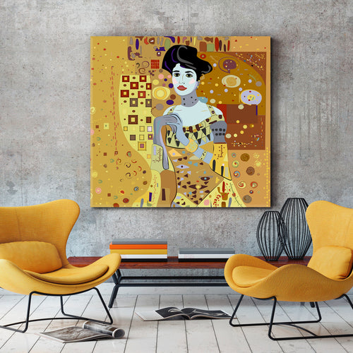 Abstract Figurative Portrait Gustav Klimt Style