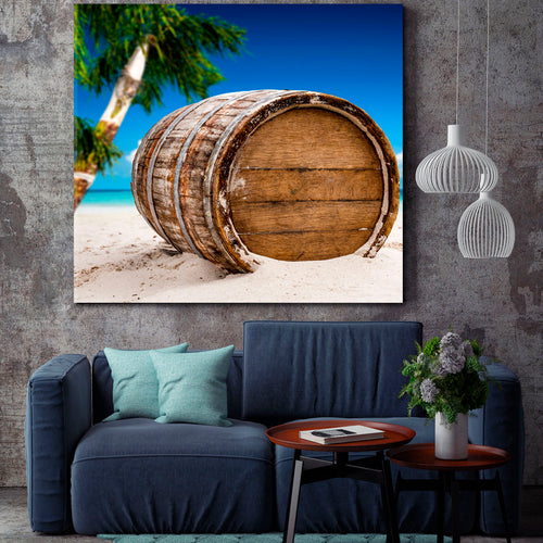 Old Barrel Tropical Beach Ocean