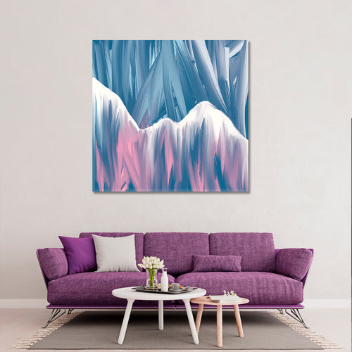 Blue Pink Mountains Landscape Abstract Modern Art