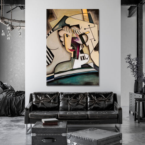 Neo-Cubist Woman Contemporary Cubism Painting