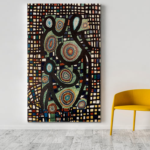 "Your Guessing Pleasure" Boho Style Pattern Abstract Figurative Art