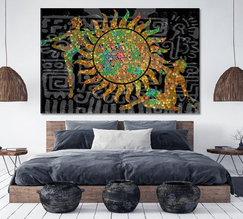 SOLAR ENERGY Constructive Abstract Figurative Boho Pattern Collage