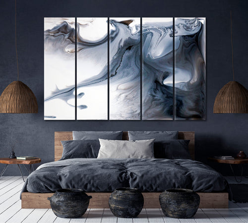 Abstract Gray Flow Clouds Painting