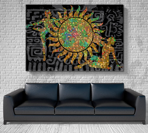 SOLAR ENERGY Constructive Abstract Figurative Boho Pattern Collage