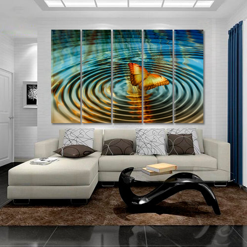 WATER REFLECTION Butterfly Effect Wave Motion Wing Rhythm Chaos Theory Canvas Print