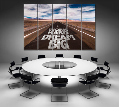 WORK HARD DREAM BIG  Desert Road Motivation Poster