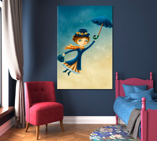 Mary Poppins Returns Fantasy Kids Room Concept Canvas Print - Vertical