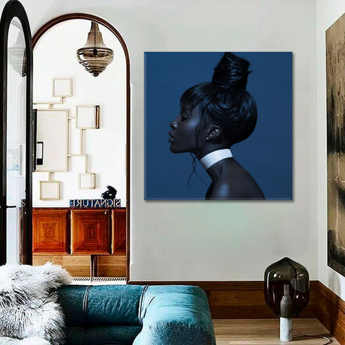 BLUE THOUGHTS Beautiful Black African Women Afrocentric Art - S