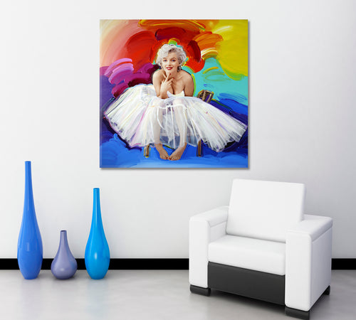 MARILYN MONROE Movie Star Marilyn Monroe Poster POP ART Style - Square Panel