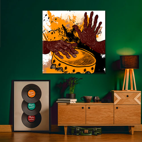 African Drummer Modern Style Abstract