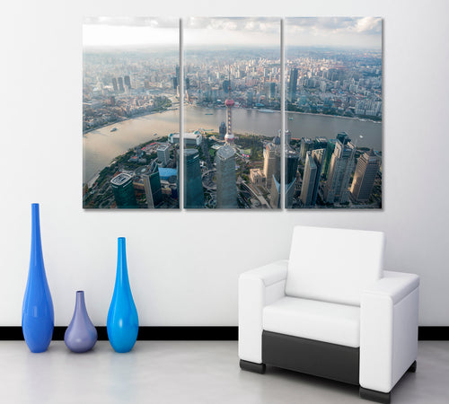 Shanghai Cityscape Skyscrapers Poster