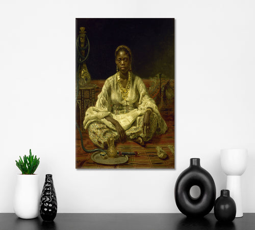 Traditional Afro Black Woman With Hookah by Ilya Repin Poster Reproduction