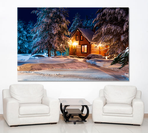 Fabulous Winter Christmas Night Rural Landscape Poster