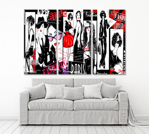 Fashion Girls Style Collage Trendy Poster