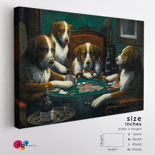 CASINO A Bold Bluff Dogs Playing Poker Canvas Print