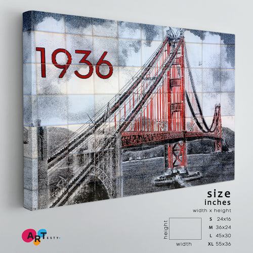 SAN FRANCISCO Graffiti Mural Golden Gate Bridge Canvas Print
