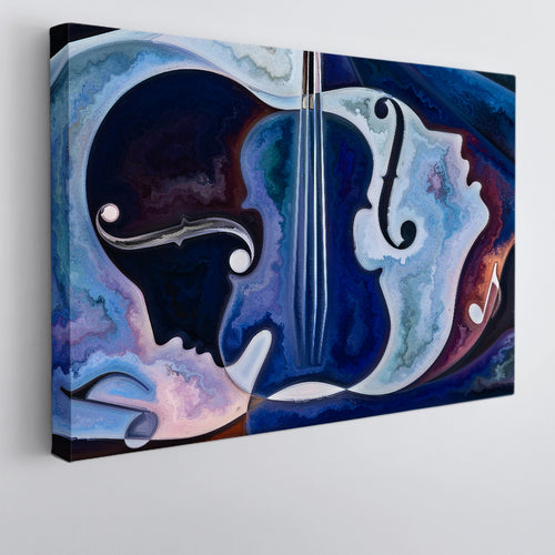 INNER MELODY Music Cuncept Blue Modern Abstract Painting