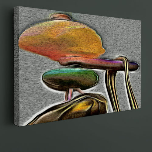 Contemporary Psychedelic Shape Orange Gray Painting
