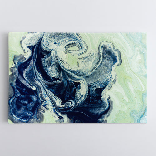 FLUFFY CLOUDS Ink in Water Oriental Abstract Blu Marble