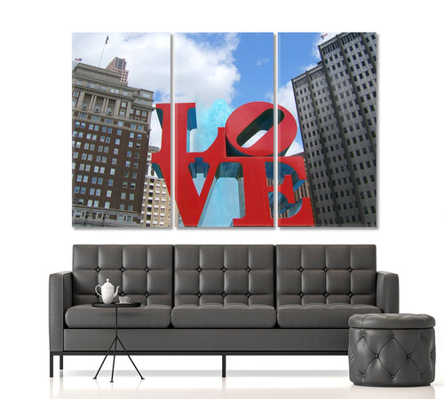 Love Statue Love Park Philadelphia John Kennedy Plaza USA Art Canvas Print