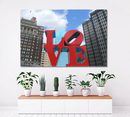 Love Statue Love Park Philadelphia John Kennedy Plaza USA Art Canvas Print