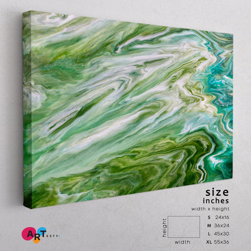 Marble Effect Green Abstract Fluid Acrylic Pattern