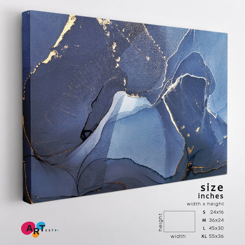 Bright Blue Abstract Marble Veines