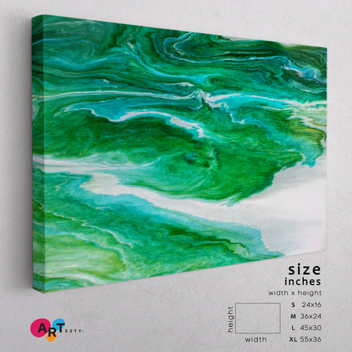 Marble Effect Abstract Green Fluid Acrylic Pattern