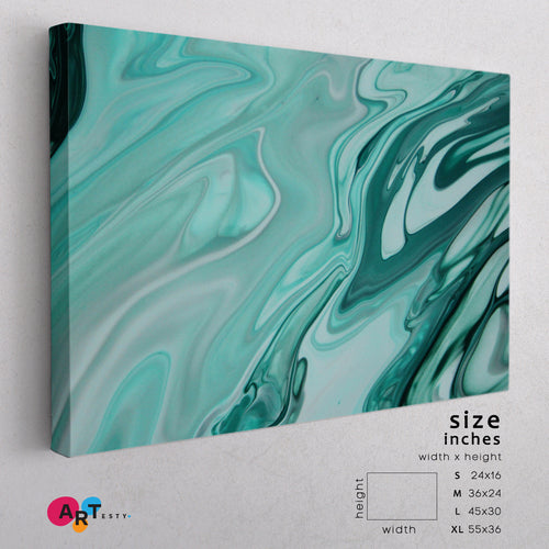 Green Marble Swirls Painting Fluid Art