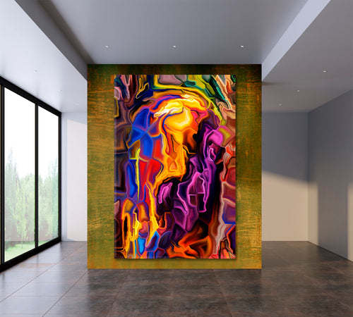 COLOR FLOW Abstract Colorful Contemporary Art - Vertical 1 panel